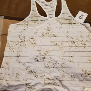 Zyia white and gold tank